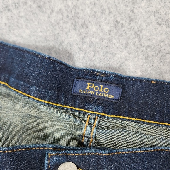 Polo Ralph Lauren Jeans Mens 46Bx32 Blue Dark Wash Hampton  Straight - Picture 8 of 16